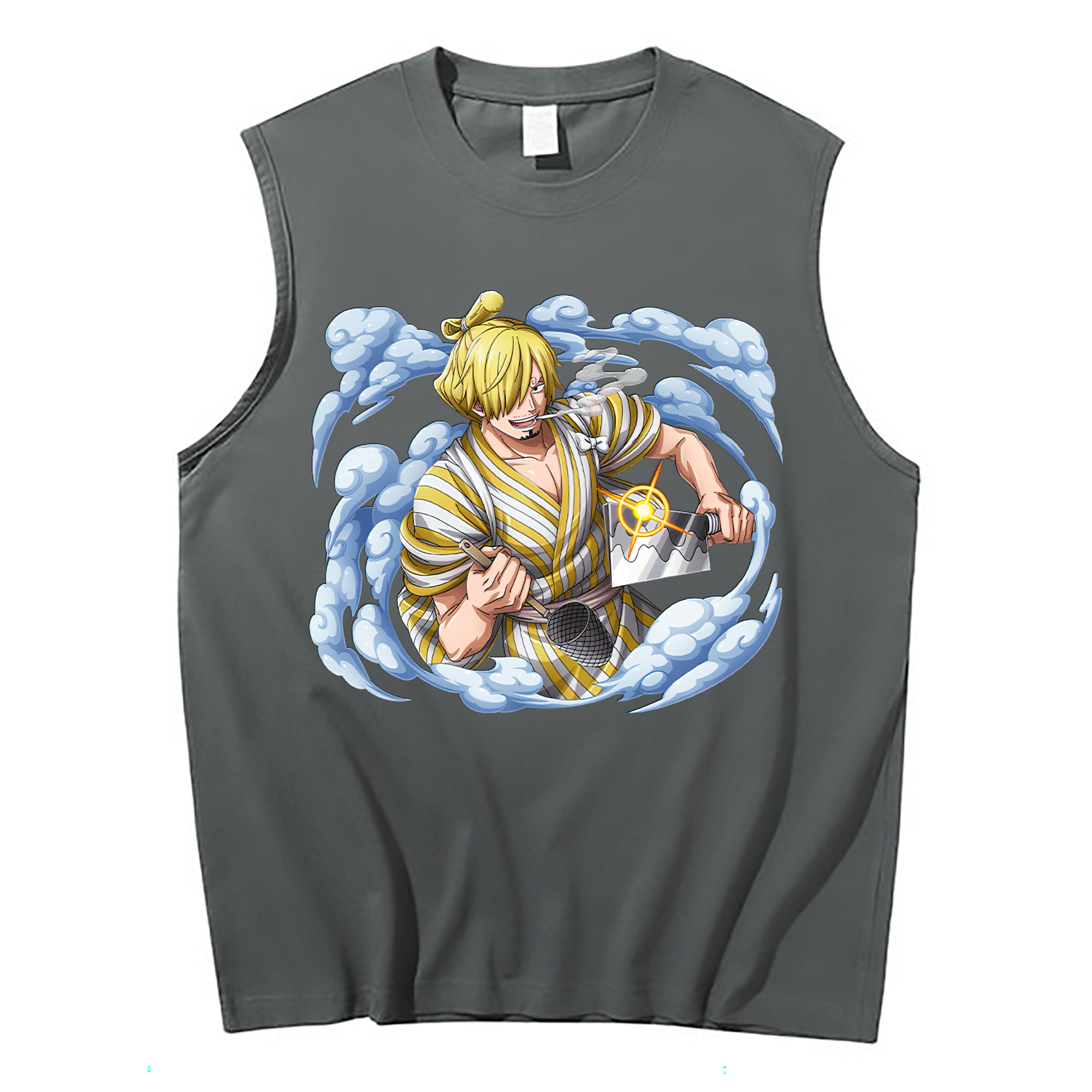 （画像用） ワンピース サンジ ONE PIECE Sanji コットン100％タンクトップ（フロントプリント）